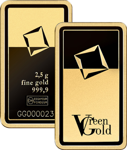 2,5 г Инвестиционный золотой слиток Green Gold Valcambi (1)
