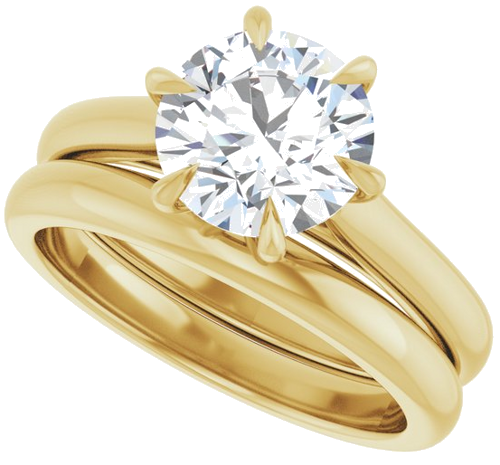 Sužadėtuvių Žiedas „Claw-Prong“ 14k yellow gold Round 8mm (10)