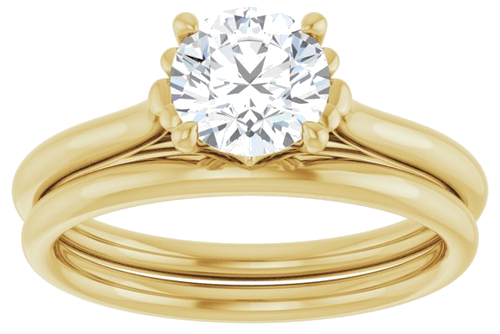 Sužadėtuvių Žiedas „Solitaire“ 14k yellow gold Round 6.5mm (8)