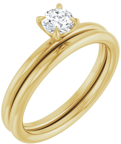 Sužadėtuvių Žiedas „Claw-Prong Solitaire“ 10k yellow gold Round 4.4mm (6)