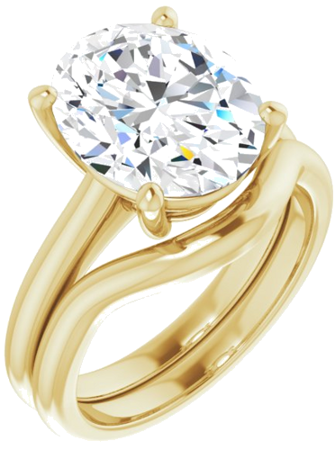 Sužadėtuvių Žiedas „V-End Prong“ 10k yellow gold Oval 12mm x 10mm (6)