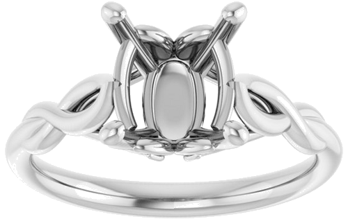 Sužadėtuvių Žiedas „Solitaire Sculptural“ 10k white gold Oval 10mm x 8mm (3)