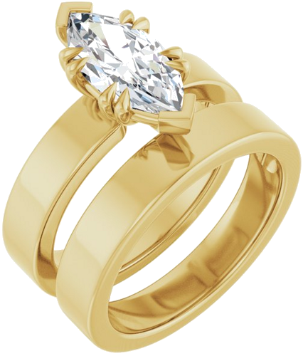 Sužadėtuvių Žiedas „Double Claw-Prong Solitaire“ 14k yellow gold Marquise 12mm x 6mm (6)