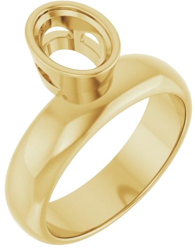 Sužadėtuvių Žiedas „Solitaire“ 585 Geltonojo Aukso Oval 8mm x 6mm (1)