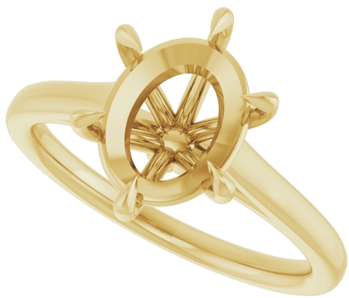 Sužadėtuvių Žiedas „Claw-Pong“ 14k yellow gold Oval 10mm x 8mm (5)