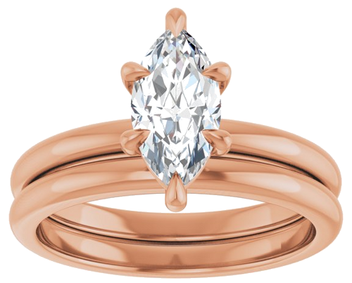 Sužadėtuvių Žiedas „Claw-Prong“ 14k rose gold Marquise 10mm x 5mm (8)