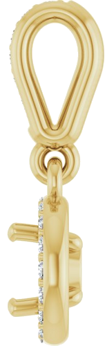 Pakabukas „Halo-Style“ 14k yellow gold Round 4.8mm (3)