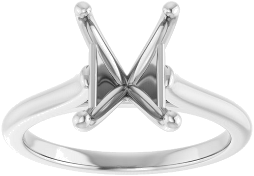 Sužadėtuvių Žiedas „Solitaire“ 585 Baltojo Aukso Emerald 9mm x 7mm (3)