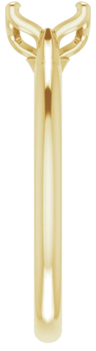 14K Yellow  5 mm Square Solitaire Engagement Ring Mounting (4)