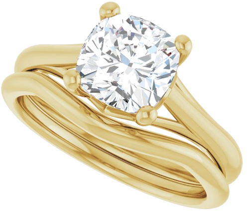 Sužadėtuvių Žiedas „Solitaire“ 18k yellow gold Cushion 7mm (10)
