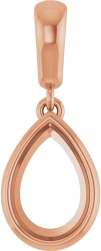 14K Rose  9x6 mm Pear Pendant Mounting (1)