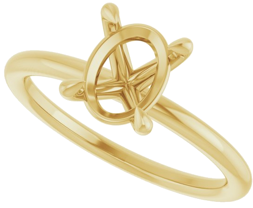 Sužadėtuvių Žiedas „Claw-Prong Solitaire“ 14k yellow gold Oval 8.5mm x 6.5mm (5)