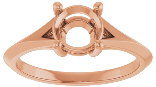 Sužadėtuvių Žiedas „Solitaire Split Shank“ 14k rose gold Round 6.5mm (3)