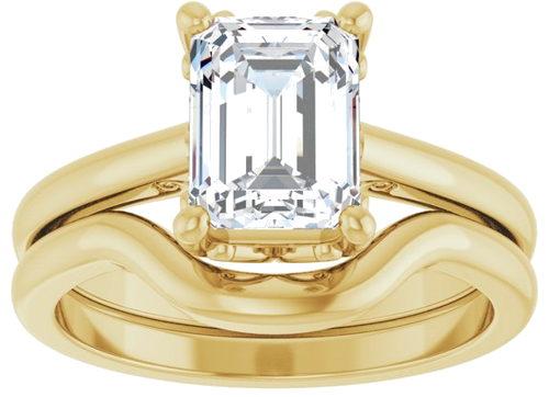 Sužadėtuvių Žiedas „Solitaire Vintage-Inspired Scroll“ 14k yellow gold Emerald 8mm x 6mm (8)