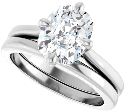 Sužadėtuvių Žiedas „Solitaire“ 14k white gold Elongated Cushion 9mm x 7mm (10)