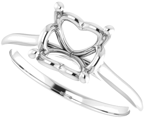 Platinum  6 mm Square Solitaire Engagement Ring Mounting (5)