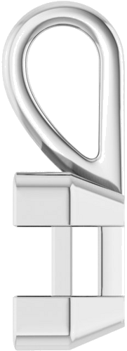 Pakabukas „Half Bezel Solitaire Charm“ 14k white gold Square 6.5mm (3)