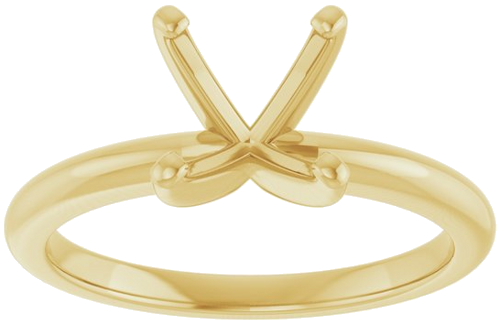 14K Yellow  8 mm Round Solitaire Engagement Ring Mounting (3)