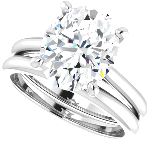 14K White 11x9 mm Oval Solitaire Engagement Ring Mounting (10)