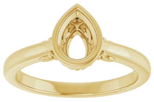 Sužadėtuvių Žiedas „Bezel-Set“ 14k yellow gold Pear 7mm x 5mm (3)