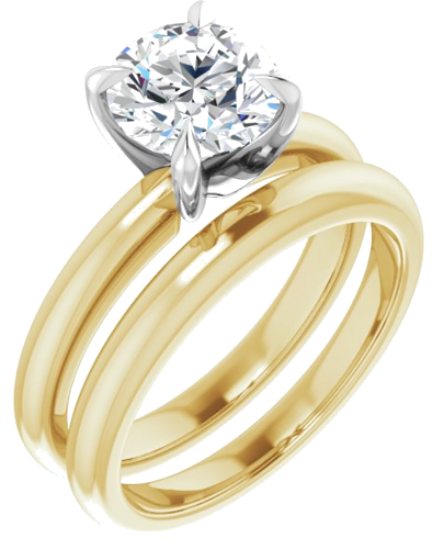 Sužadėtuvių Žiedas „Solitaire“ 585 Baltojo Ir Geltonojo Aukso Round 7.4mm (6)