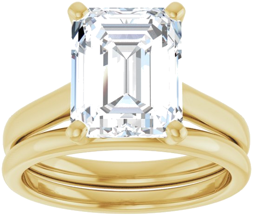 Sužadėtuvių Žiedas 10k yellow gold Emerald 10mm x 8mm (8)