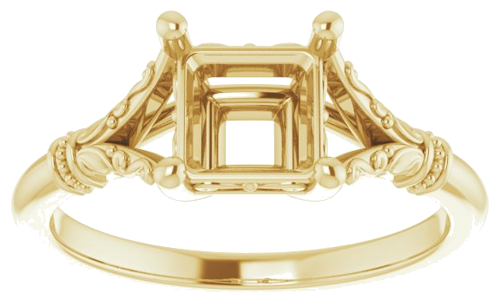 Sužadėtuvių Žiedas „Sculptural“ 14k yellow gold Square 6mm (3)