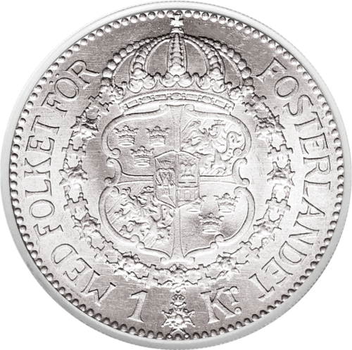 1 Krona Gustaf V (1910-1942) Sweden Silver Coin (2)