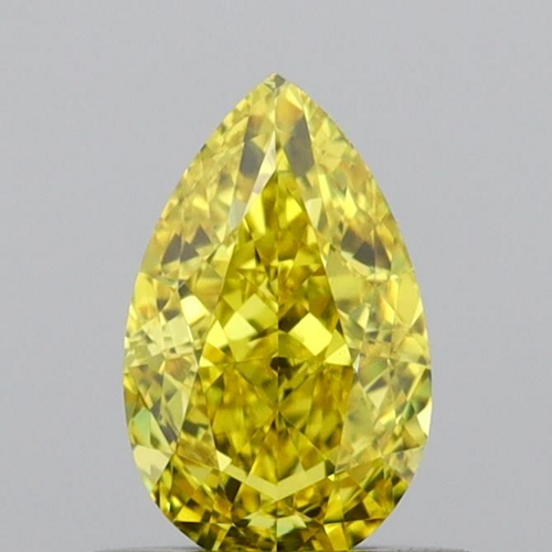 0.57 carat Fancy Vivid Yellow-VVS1 Natūralus Pear Deimantas (1)