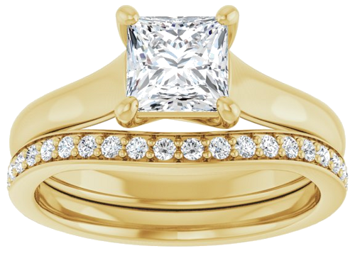 14K Yellow 5.5 mm Square Solitaire Engagement Ring Mounting (8)