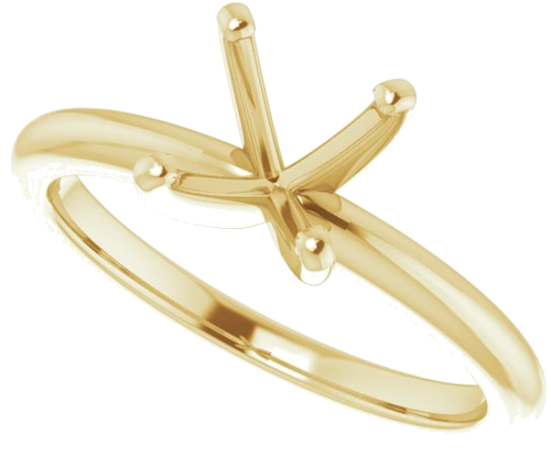 14K Yellow  5.5 mm Square Solitaire Engagement Ring Mounting (5)