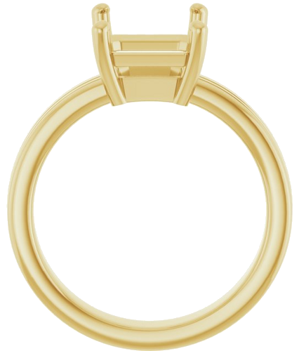 14K Yellow 10x8 mm Emerald Solitaire Engagement Ring Mounting (2)