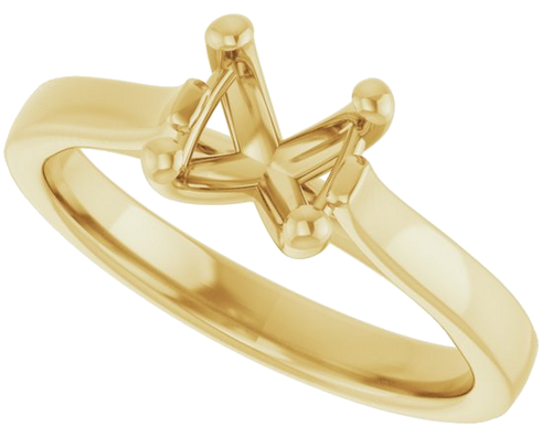 Sužadėtuvių Žiedas 14k yellow gold Round 6.5mm (5)