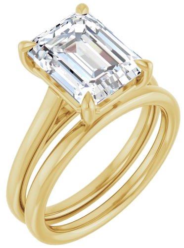 Sužadėtuvių Žiedas „Claw-Pong“ 14k yellow gold Emerald 10mm x 8mm (6)