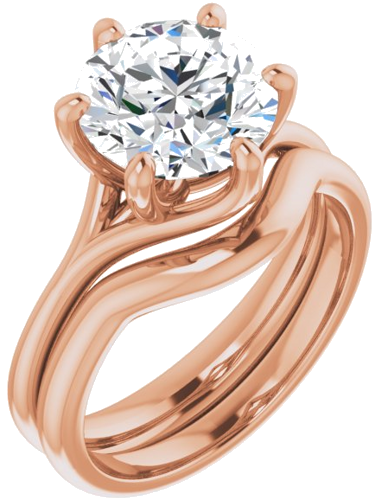 14K Rose 9 mm Round Engagement Ring Mounting (6)