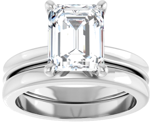 Sužadėtuvių Žiedas 14k white gold Emerald 9mm x 7mm (8)