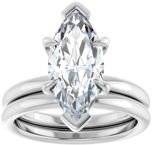 Sužadėtuvių Žiedas „Claw-Prong Solitaire“ 14k white gold Marquise 15mm x 7mm (8)
