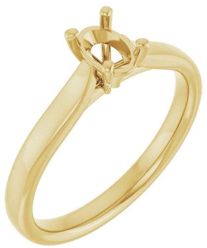 Sužadėtuvių Žiedas „Solitaire“ 585 Geltonojo Aukso Oval 6mm x 4mm (1)