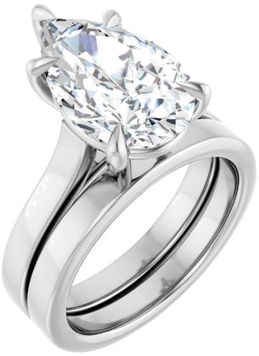 Sužadėtuvių Žiedas „Claw-Prong“ 14k white gold Pear 14mm x 9mm (6)