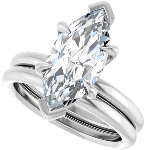 Sužadėtuvių Žiedas „Claw-Prong Solitaire“ 14k white gold Marquise 15mm x 7mm (10)