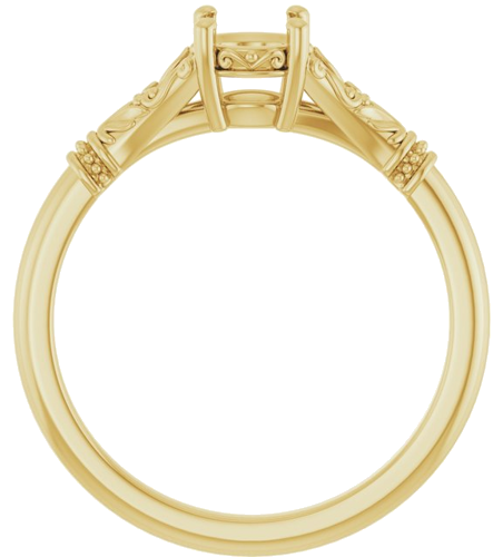 Sužadėtuvių Žiedas „Sculptural“ 14k yellow gold Round 5.2mm (2)