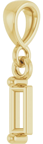 Pakabukas „Solitaire“ 585 Geltonojo Aukso Straight Baguette 4mm x 2mm (2)