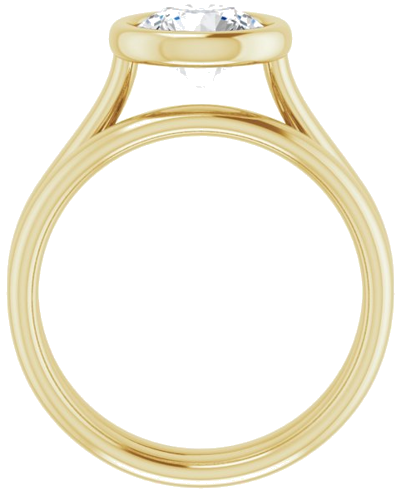 Sužadėtuvių Žiedas „Bezel-Set Solitaire“ 585 Geltonojo Aukso Round 7.4mm (7)