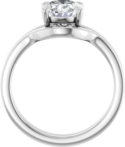 Sužadėtuvių Žiedas „Claw-Prong Solitaire“ 14k white gold Oval 9mm x 7mm (7)