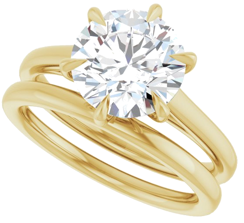 Sužadėtuvių Žiedas „Claw-Pong“ 14k yellow gold Round 8.8mm (10)