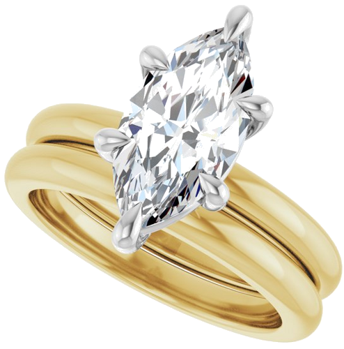 Sužadėtuvių Žiedas „Claw-Prong“ 14k yellow/white gold Marquise 13mm x 6.5mm (10)