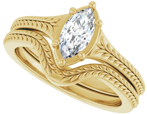 Sužadėtuvių Žiedas „Solitaire“ 14k yellow gold Marquise 8mm x 4mm (10)