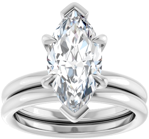 Sužadėtuvių Žiedas „Claw-Prong Solitaire“ 14k white gold Marquise 14mm x 7mm (8)