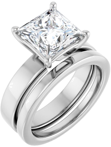Sužadėtuvių Žiedas 14k white gold Square 8mm (6)