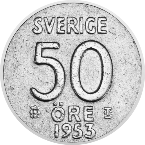 50 эре (1950–1973) Швеция серебряная монета (1)